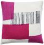 Judy Ross Textiles Hand-Embroidered Chain Stitch Level Throw Pillow cream/cerise/navy/fuchsia